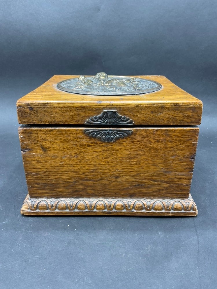Antique Handcrafted Wooden Jewelry Box: Antique Handcrafted Wooden Jewelry Box.Dimensions: 5” x 7” x 6 1/2”