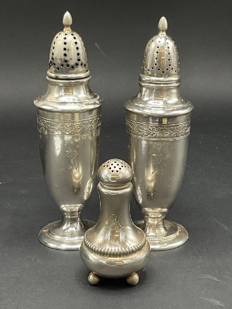 Three (3) Piece Sterling Silver Salts and Pepper (1 of 3)