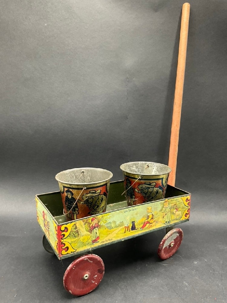 19th Century Tin Toy Wagon and Small Toy Pails (1 of 6)