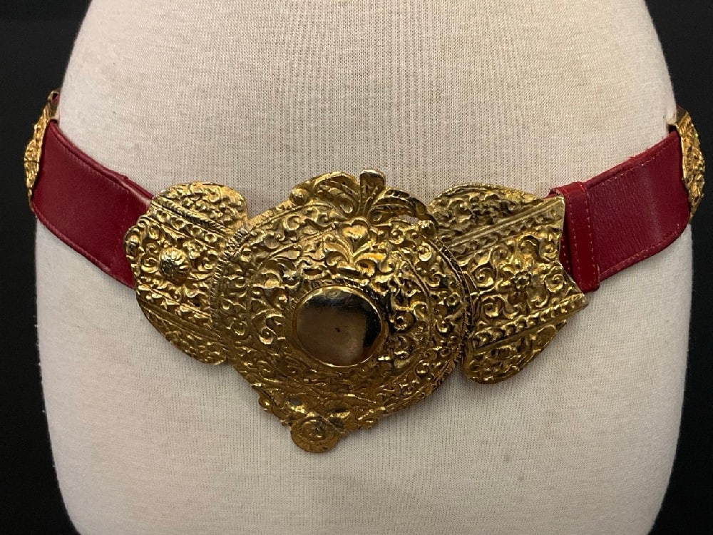 Vintage Red Italian Leather Belt by Roberta Di Camerino (1 of 4)