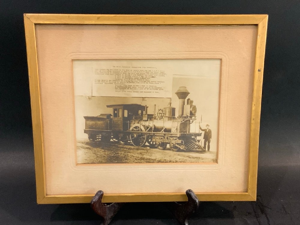 Old Silver Print Photograph “The First Passenger Railroad Train Locomotive from Providence (1 of 4)