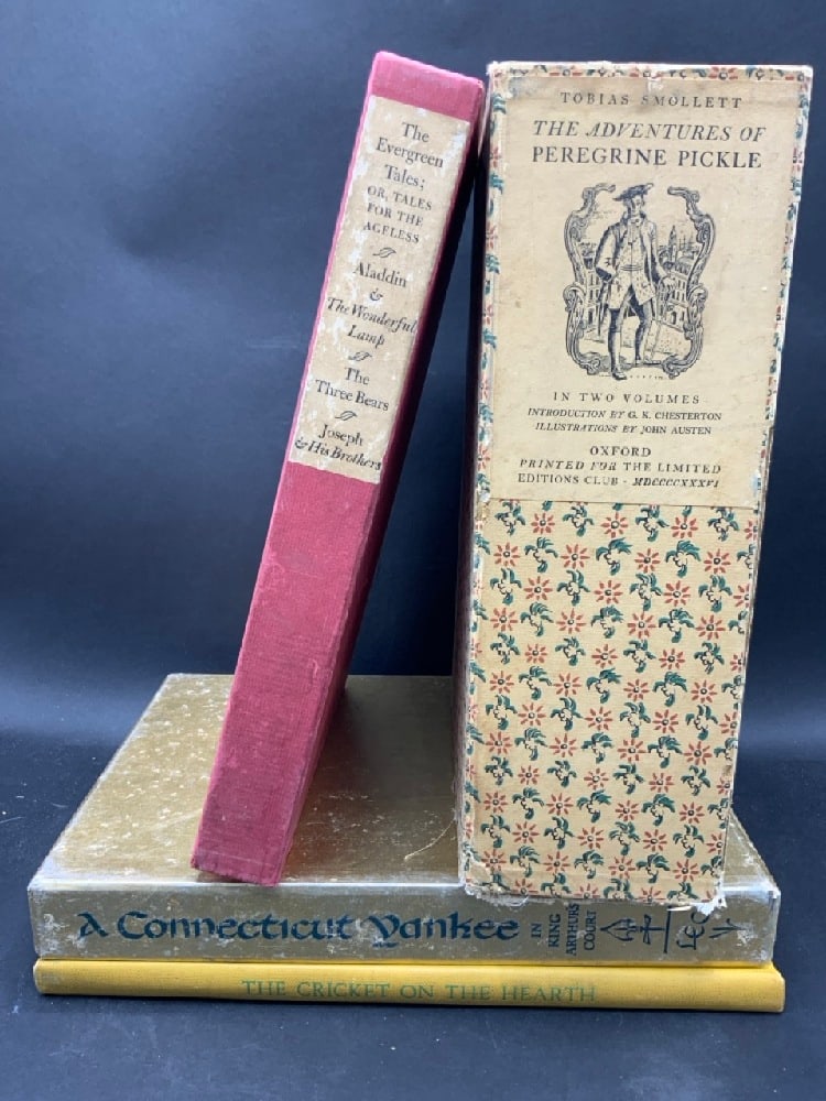 (4) Sets of The Limited Editions Club Books: (4) Sets of The Limited Editions Club Books. -The Evergreen Tales: 1949 - 424/2500.The story of Aladdin and the Wonderful Lamp.Re-told & signed by Jean Hersholt, Fritz Kredel.The Three Bears by Robert