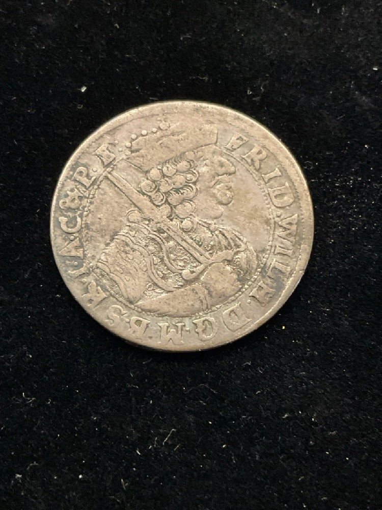 1684 Prussia German States Brandenburg 18 Groschen Silver Coin (1 of 2)