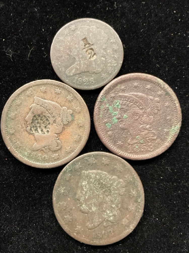 Lot of US Large Cents/ Half Cent (1 of 4)