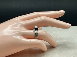 14K White Gold Sapphire and Pearl Ring .Size 7.5. .Total Weight 5.15 grams.: 14K White Gold Sapphire and Pearl Ring .Size 7.5. .Total Weight 5.15 grams.