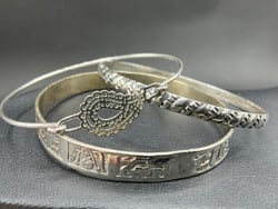 Eight (8) Sterling Silver Bangle Bracelets. - 5
