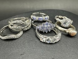 Seven (7) Compiled Sterling Silver Rings.Total weight: 21.8 grams.. (1 of 5)