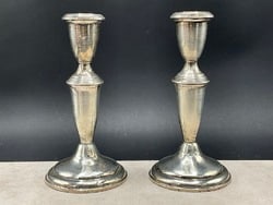 Weighted Sterling Candlesticks.6 1/2?? H Total Weight : 647 grams. (1 of 3)