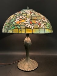 Early 1900's “Black-Eyed Susan?? Pattern Leaded Table LampDimensions: Shade 21?? D x 16 (1 of 6)