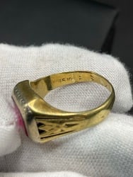 10K Yellow Gold Ruby Ring - 5