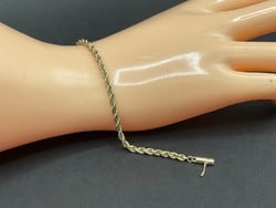 14K Yellow Gold Rope Chain Bracelet: 14K Yellow Gold Rope Chain Bracelet.Dimensions: 7 1/2” Total weight: 5.95 grams