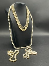 Six (6) 14K Gold Pearl Strand Necklaces (1 of 5)