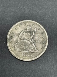 1875-S Twenty Cents US Silver Coin: 1875-S Twenty Cents US Silver Coin.