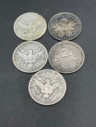 Five (5) Better Date Silver U.S. Half Dollars - 2