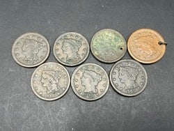 Seven (7) U.S. Large Cents (1 of 2)