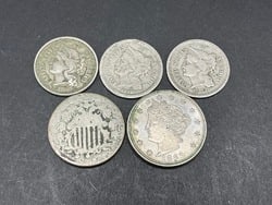 Lot of Five (5) U.S. Nickels (1 of 2)