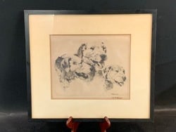 “Bear Dogs?? Etching - William Robinson Leigh (1 of 5)