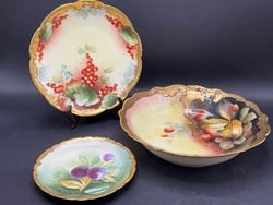 Early 1900's Hand Painted French Limoges Bowl and Plates (1 of 6)