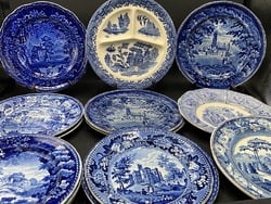Thirteen (13) Antique Transferware and Flow Blue Compiled Dinner Plates (1 of 8)