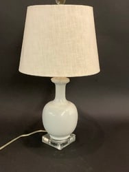 A Single Contemporary White Porcelain Table Lamp (1 of 3)