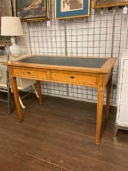 Antique Two Drawer Leather Top Writing Desk (1 of 6)