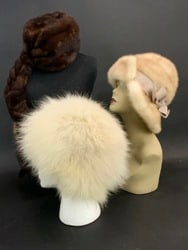 Three (3) Vintage Designer Fur Hats (1 of 10)