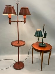 Two (2) Toleware Table and Floor Lamps (1 of 6)