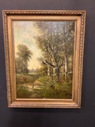 Ch. Henry Oil on Canvas Landscape Painting (English, 19th Century): Ch. Henry Oil on Canvas Landscape Painting (English, 19th Century).Oil on board. Dimensions: 26” x 19” and 31” x 24”