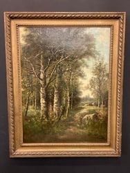 Ch. Henry Oil on Canvas Landscape Painting (English, 19th Century) (1 of 5)