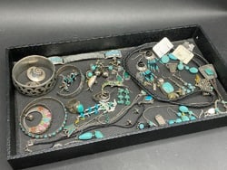 Large Grouping of Vintage Sterling Silver Turquoise and Related Jewelry (1 of 8)