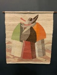 MCM Peruvian Wool Folk Wall Art Tapestry - Signed JC (1 of 4)