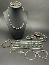 Fifteen (15) Piece Compiled Sterling Silver Jewelry Lot (1 of 5)