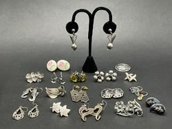Seventeen (17) Pairs Sterling Silver Earrings (1 of 6)