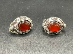 Georg Jensen Denmark Cabochon Carnelian Clip On Earrings (1 of 3)