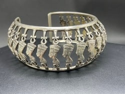 Vintage Sterling Silver Egyptian Cuff Bracelet (1 of 4)