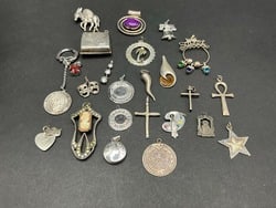Estate Compiled Sterling Silver Charms/Pendants (1 of 6)