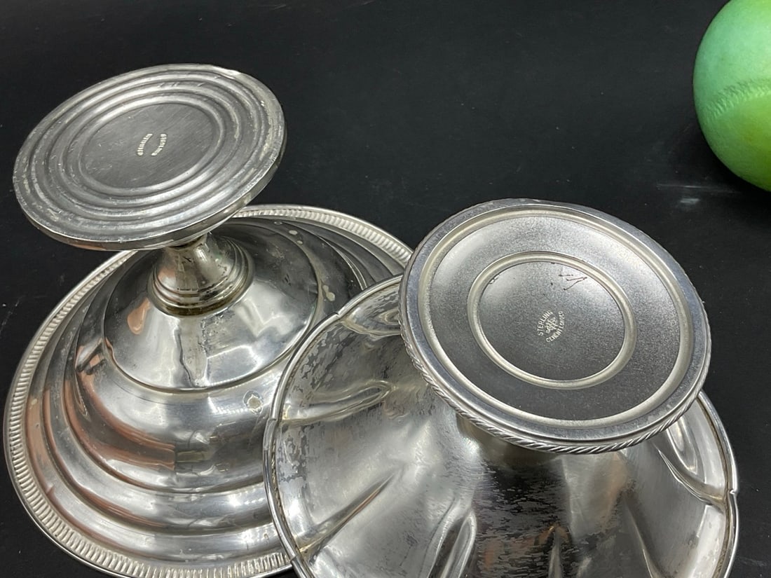 Two (2) Sterling Silver Weighted Compotes - 3