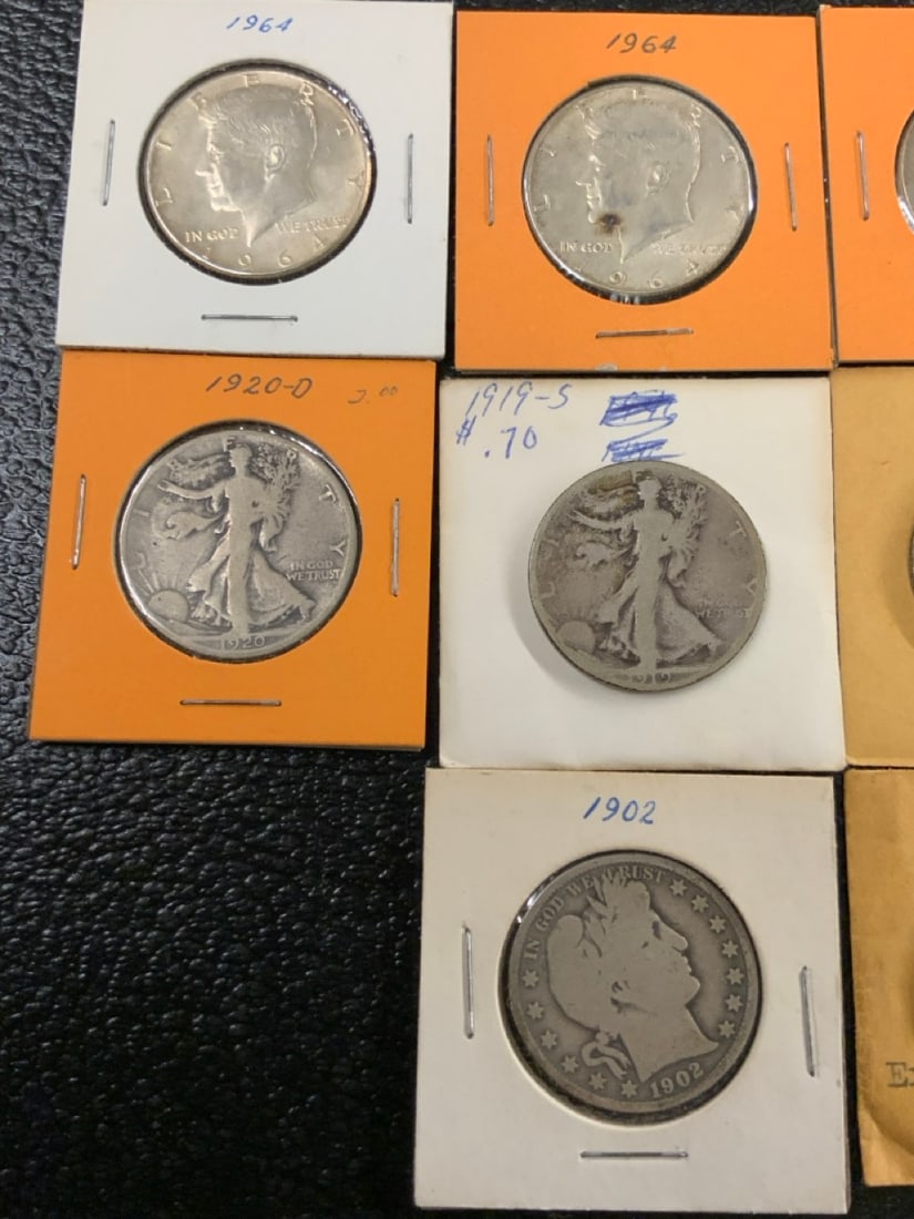 Ten (10) U.S. Silver Half Dollars - 2