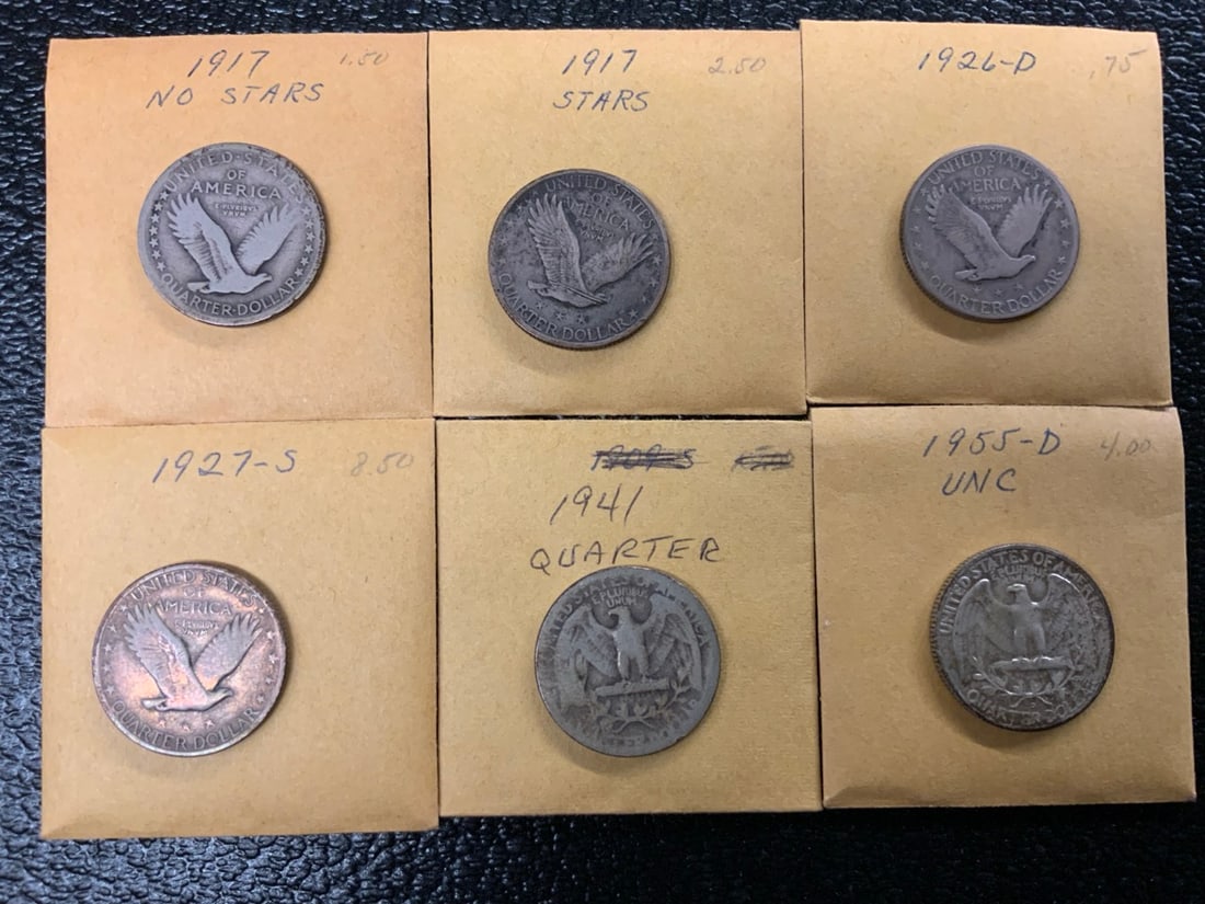 Six (6) U.S. Silver Quarters - 2