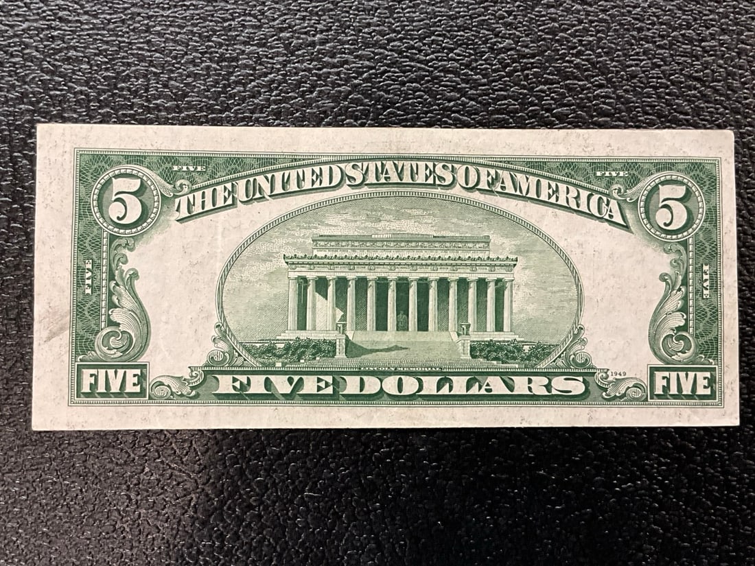 1934C $5 US Silver Certificate Note - 2