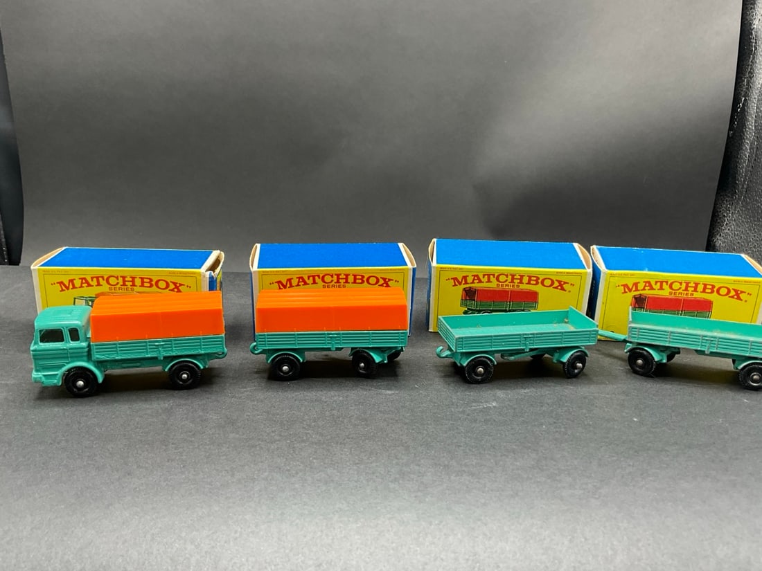 Matchbox #1 Mercedes Truck and Three (3) No. 2 Trailers (1 of 11)