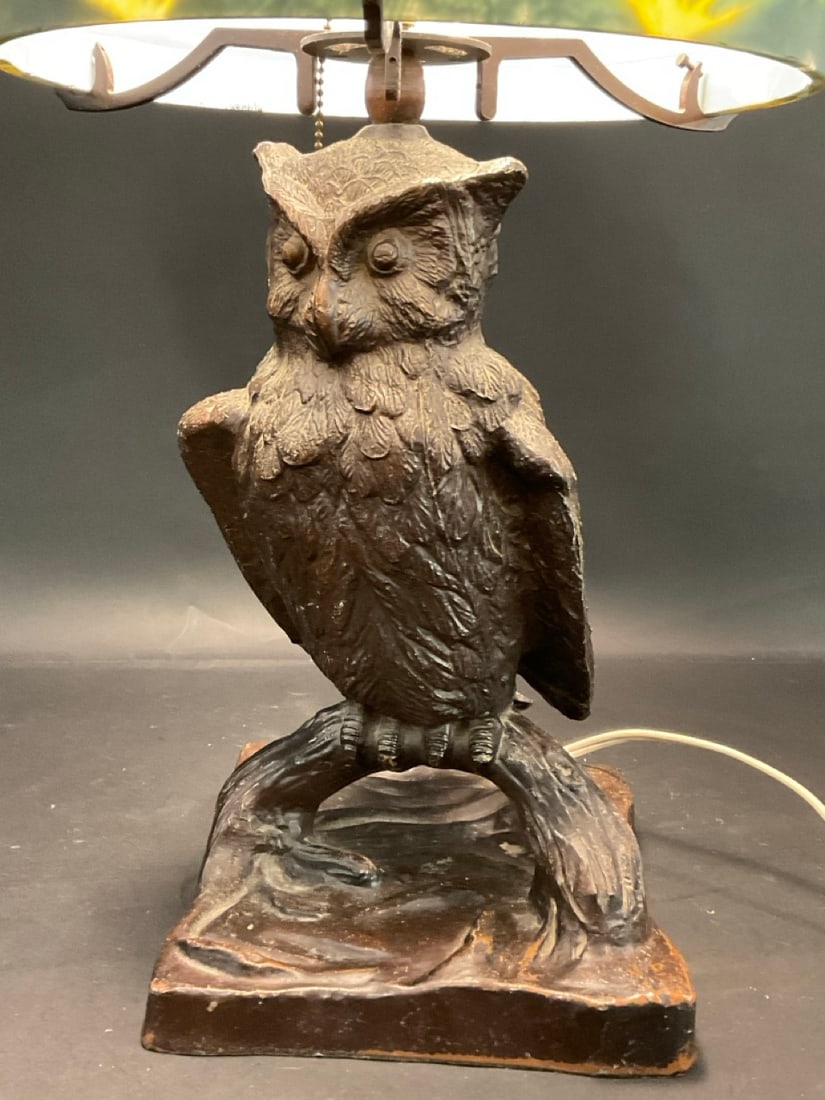 Pairpoint Style Puffy Owl Table Lamp - 4