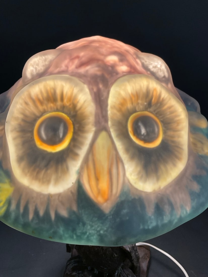 Pairpoint Style Puffy Owl Table Lamp - 5