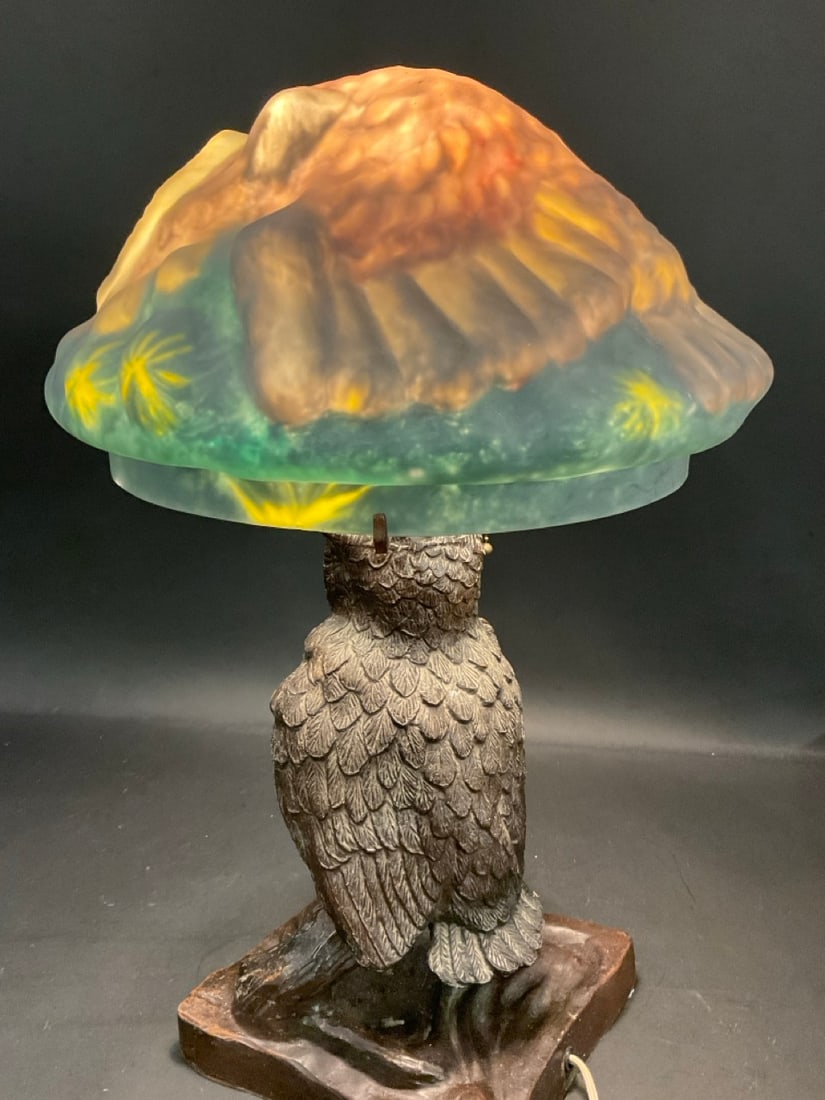 Pairpoint Style Puffy Owl Table Lamp - 6