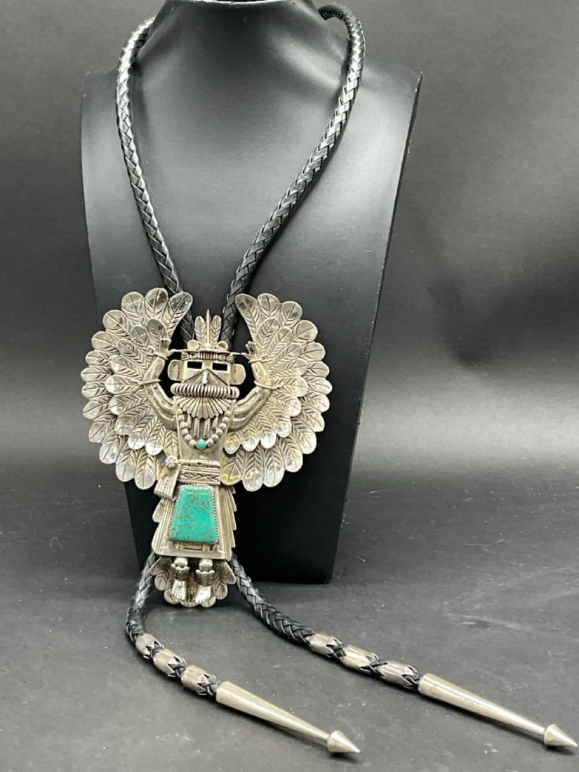 Thomas Byrd Sterling Silver Bolo with Turquoise Eagle Dancer Necklace (1 of 7)