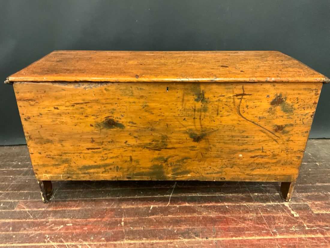 C. 1830 Pine Six Board Trunk: C. 1830 Pine Six Board Trunk. Dimensions.25? x 45? x 18?
