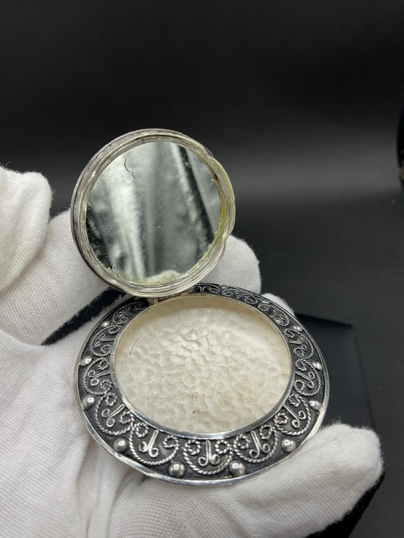 Mid Eastern Sterling Silver Compact - 2
