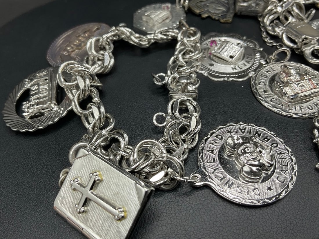 Two (2) Sterling Silver Charm Bracelets - 2