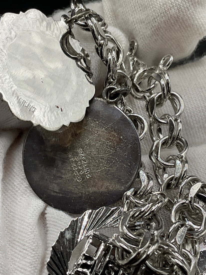 Two (2) Sterling Silver Charm Bracelets - 4