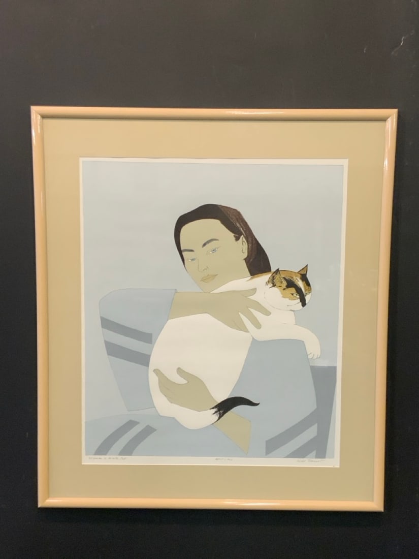 Will Barnet (1912-2012) Woman & White Cat Artist?s Proof (1 of 6)